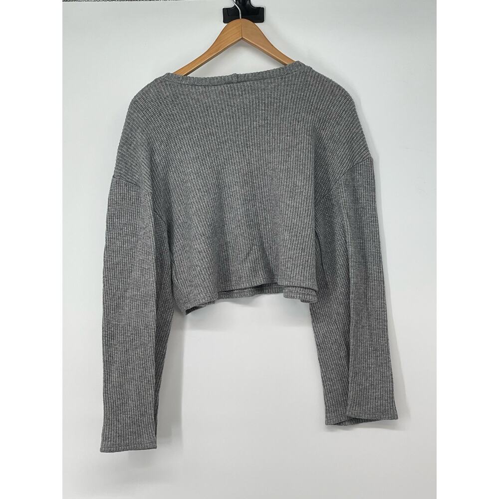 Urban Renewal Gray Sweater Cropped Boxy Size L Oversized Grunge Preppy‎